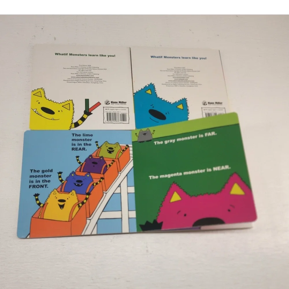 x4 What If Monsters Board Book Set Feelings Shapes Opposites Kind‎ 4pc